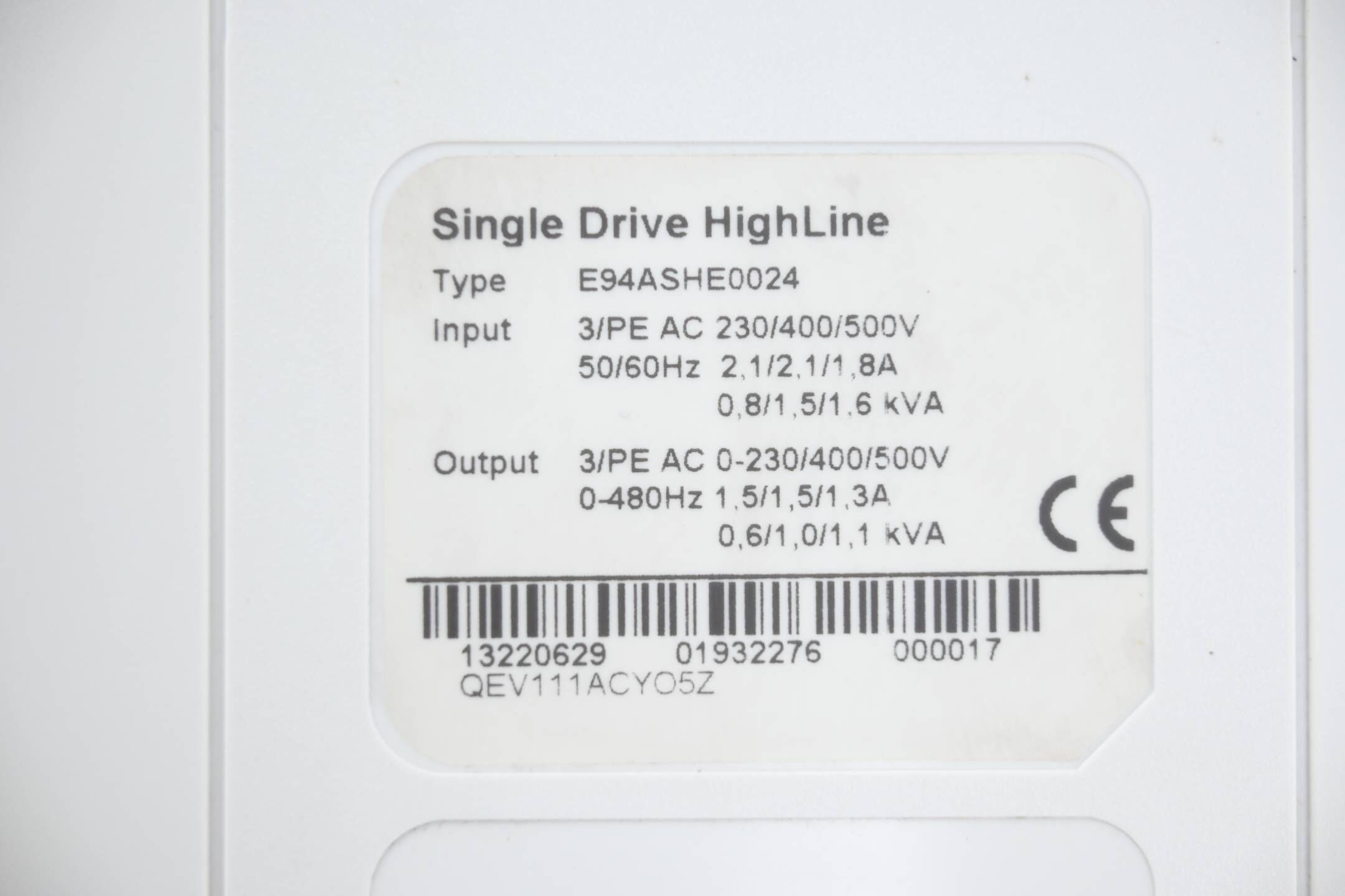 Lenze Single Drive HighLine E94ASHE0024
