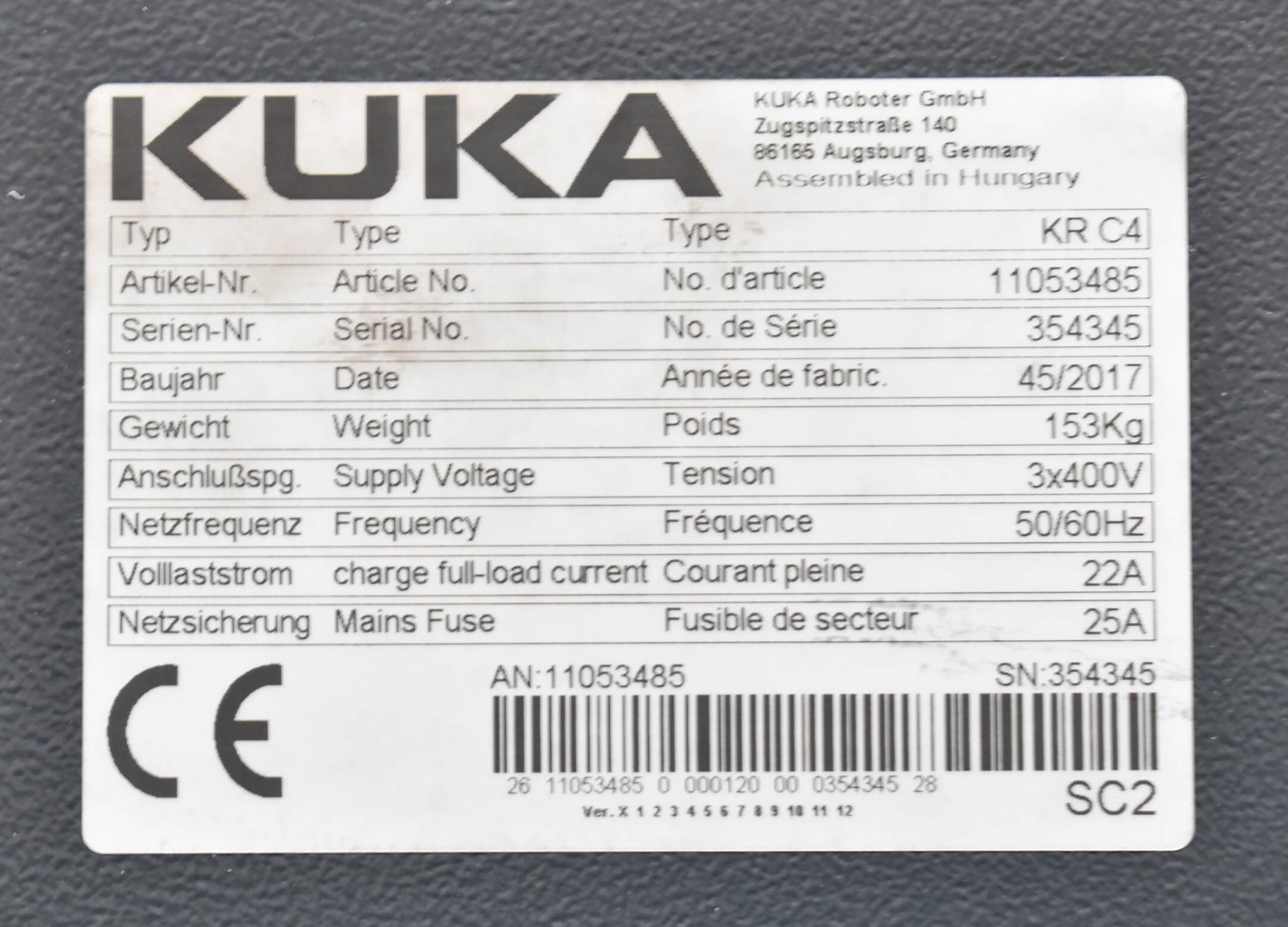 Kuka Roboter KR 420 R3330 + Schaltschrank KR C4 + Bedienpanel 00-168-334