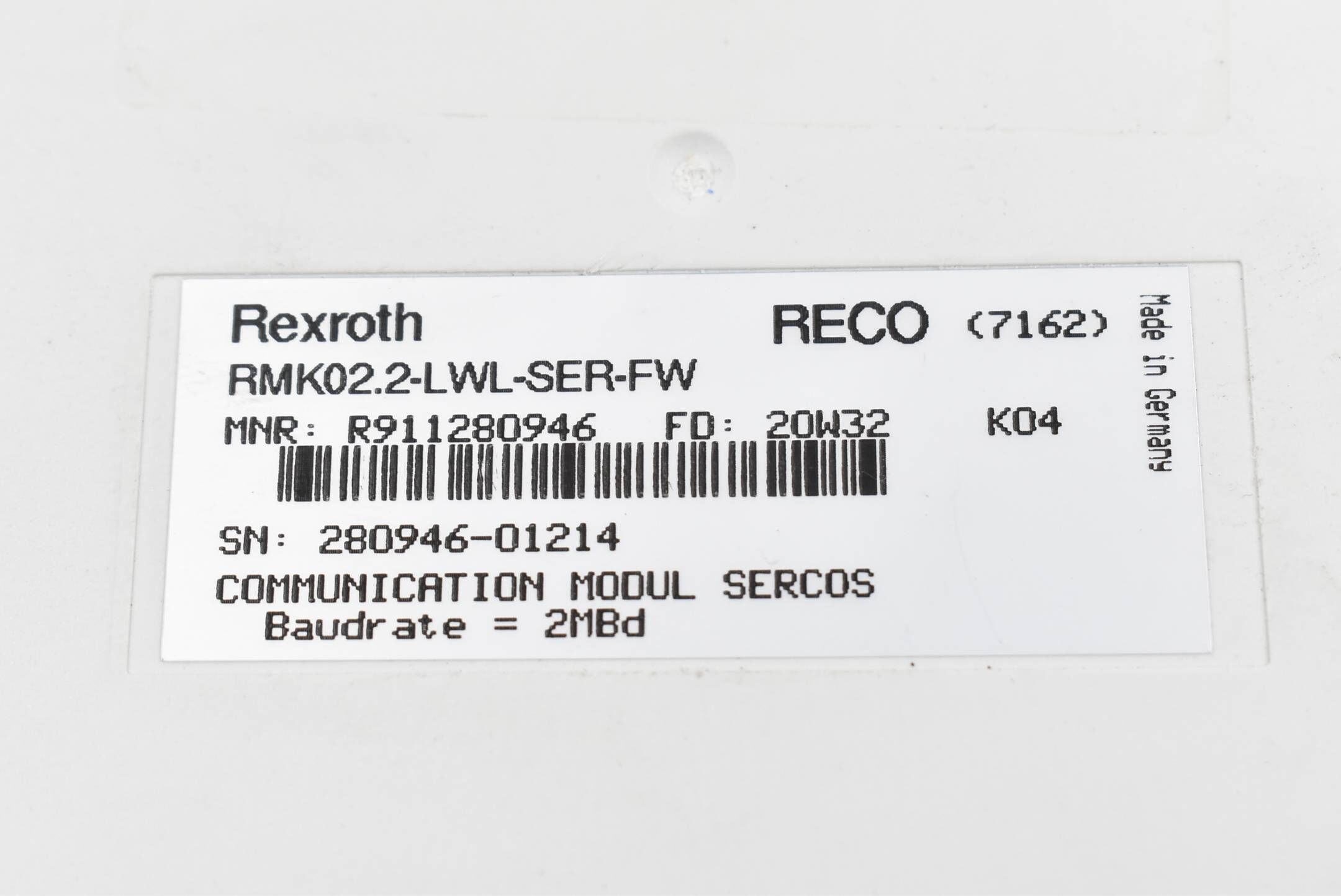Rexroth Interfacemodul  RMK02.2-LWL-SER-FW ( R911280946 ) 