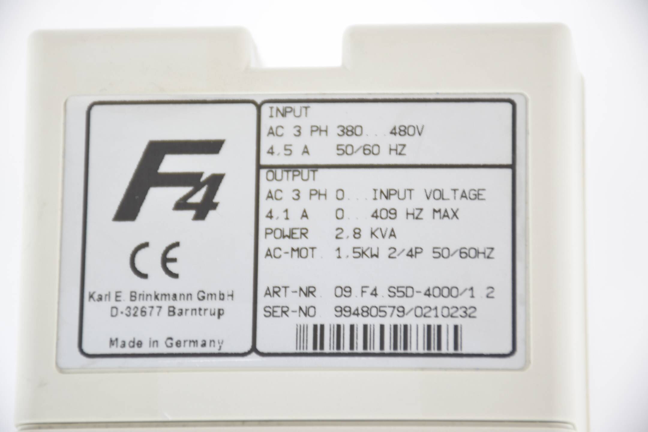 KEB combivert F4-F Frequenzumrichter 09.F4.S5D-4000/1.2 ( 09F4S5D ) inkl. Filter